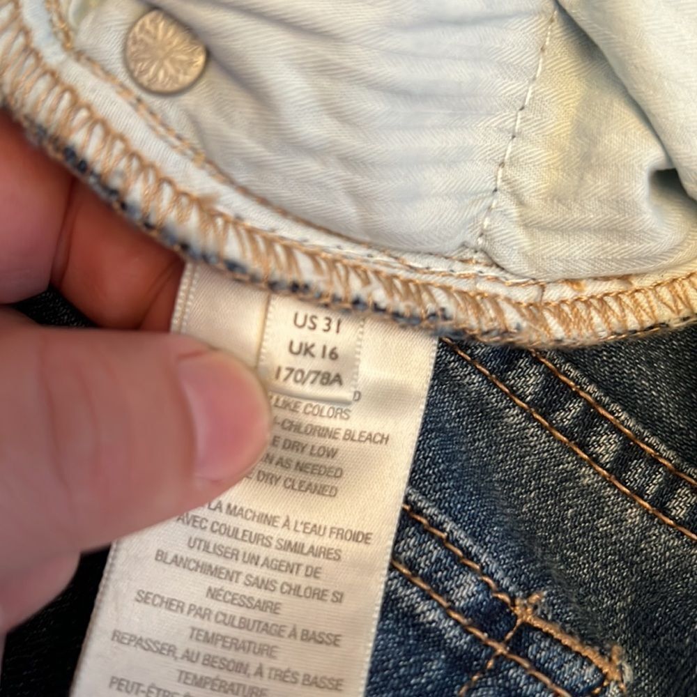 Free People We The Free Loving Good Vibrations Cutoffs- Mid Indiago- Size 31-NWT - Picture 12 of 12
